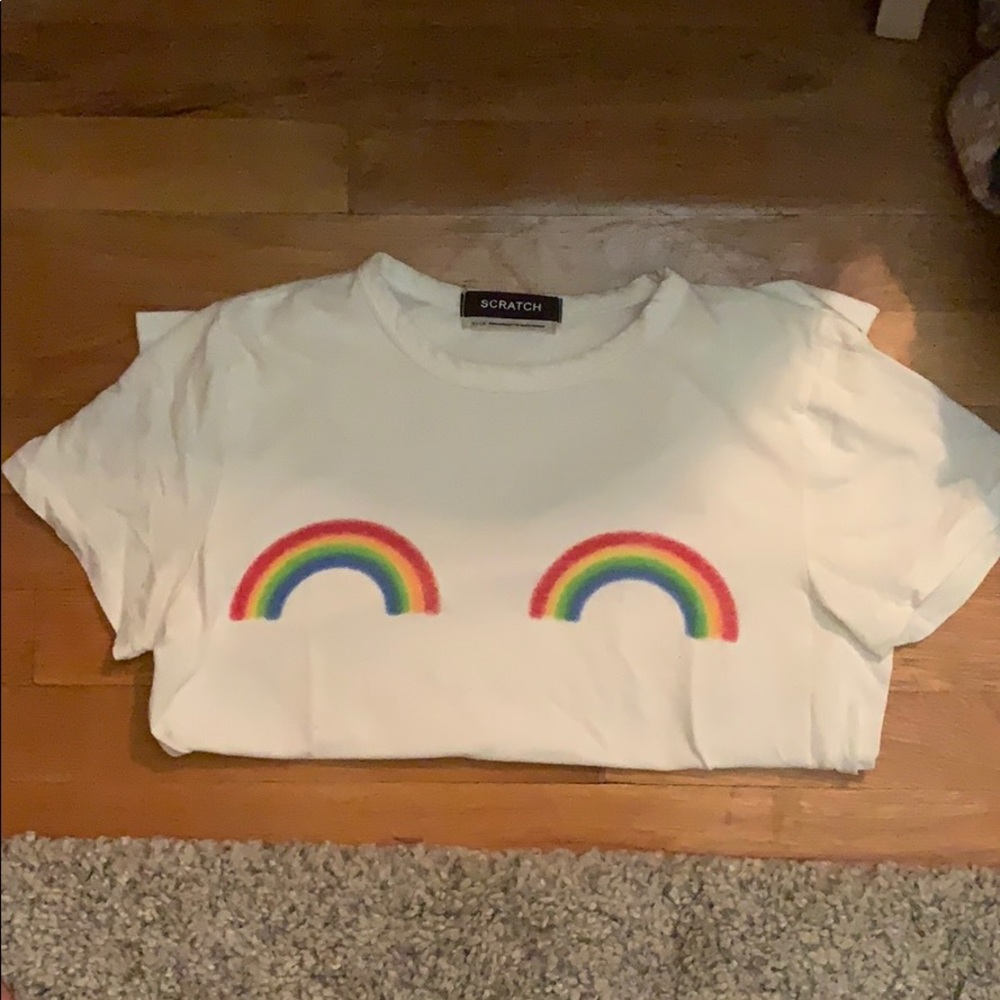 Rainbows on boobs tee shirt